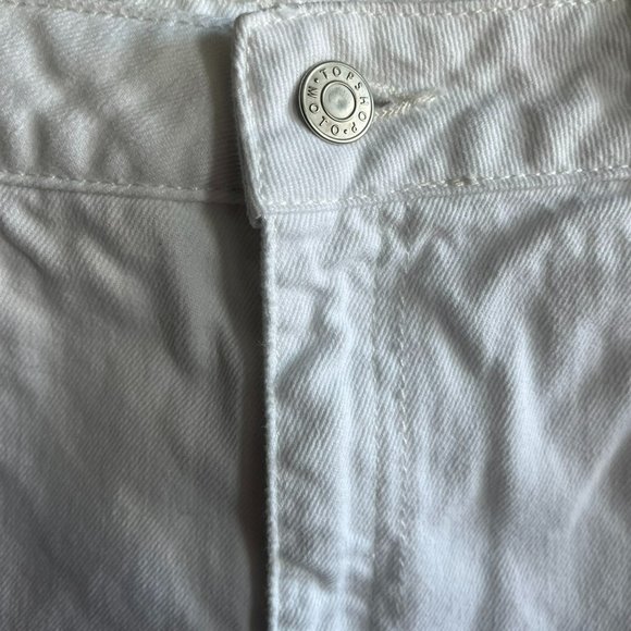 Topshop Women's Mom High Rise White Denim Shorts Size 12 - Picture 5 of 10